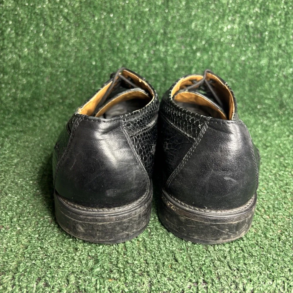 Stacy Adams Genuine Snake Leather Skin Exotic Dress Oxford Shoe Black Mens 9.5 M